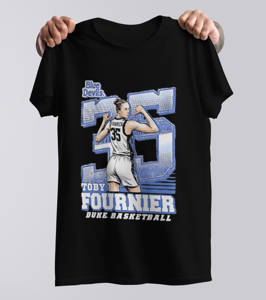 Toby Fournier Duke Blue Devils 35 Basketball Player T-Shirt
