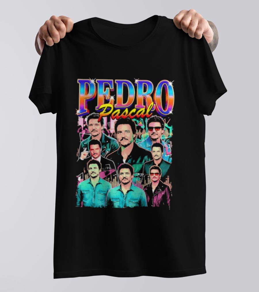 Pedro Pascal Multicolored Collage Actor T-Shirt