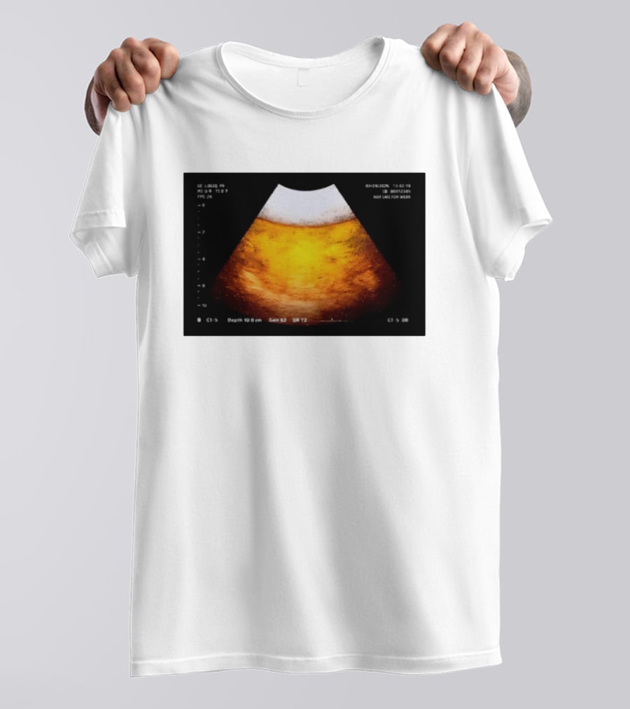 Beer Ultrasound Image Not Safe For Liver T-Shirt