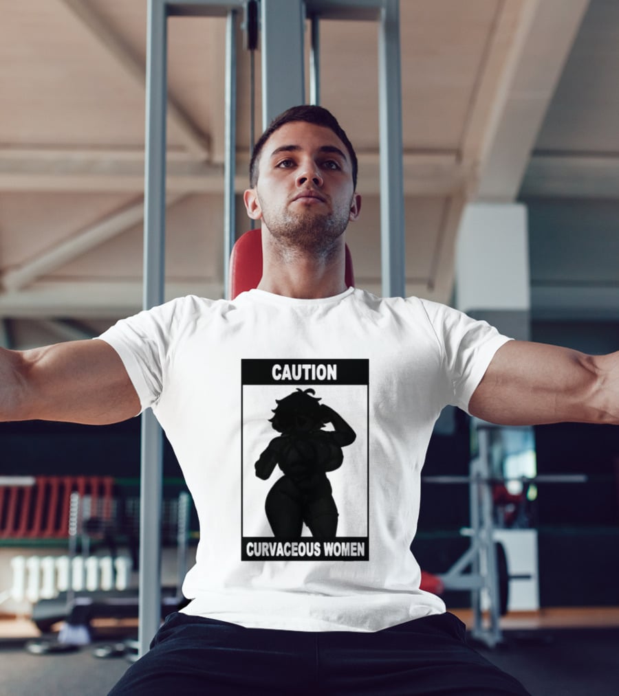 Caution Curvaceous Women 2026 Bold Silhouette Warning T-Shirt