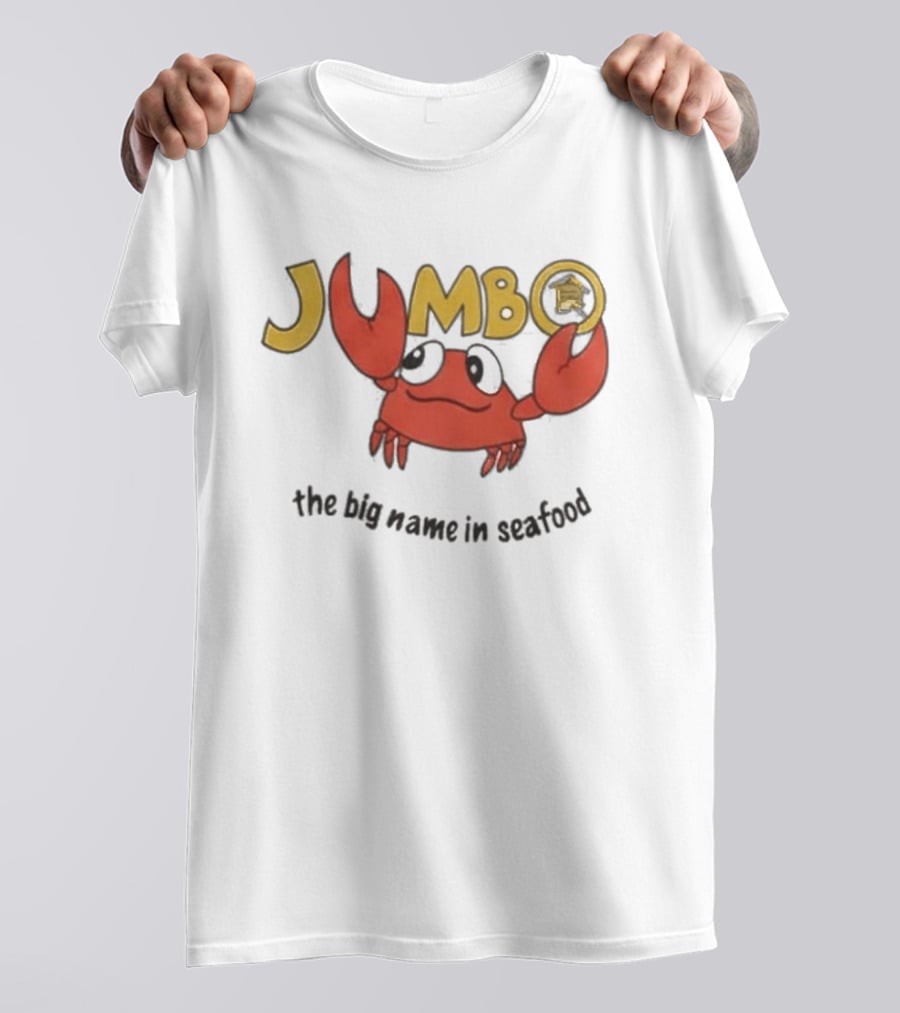 Jumbo The Big Name In Seafood Red Crab Cartoon T-Shirt