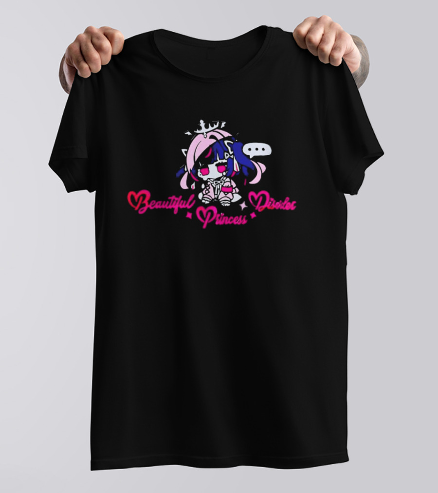 Beautiful Princess Disorder Pink Anime Aesthetic Hearts And Stars T-Shirt