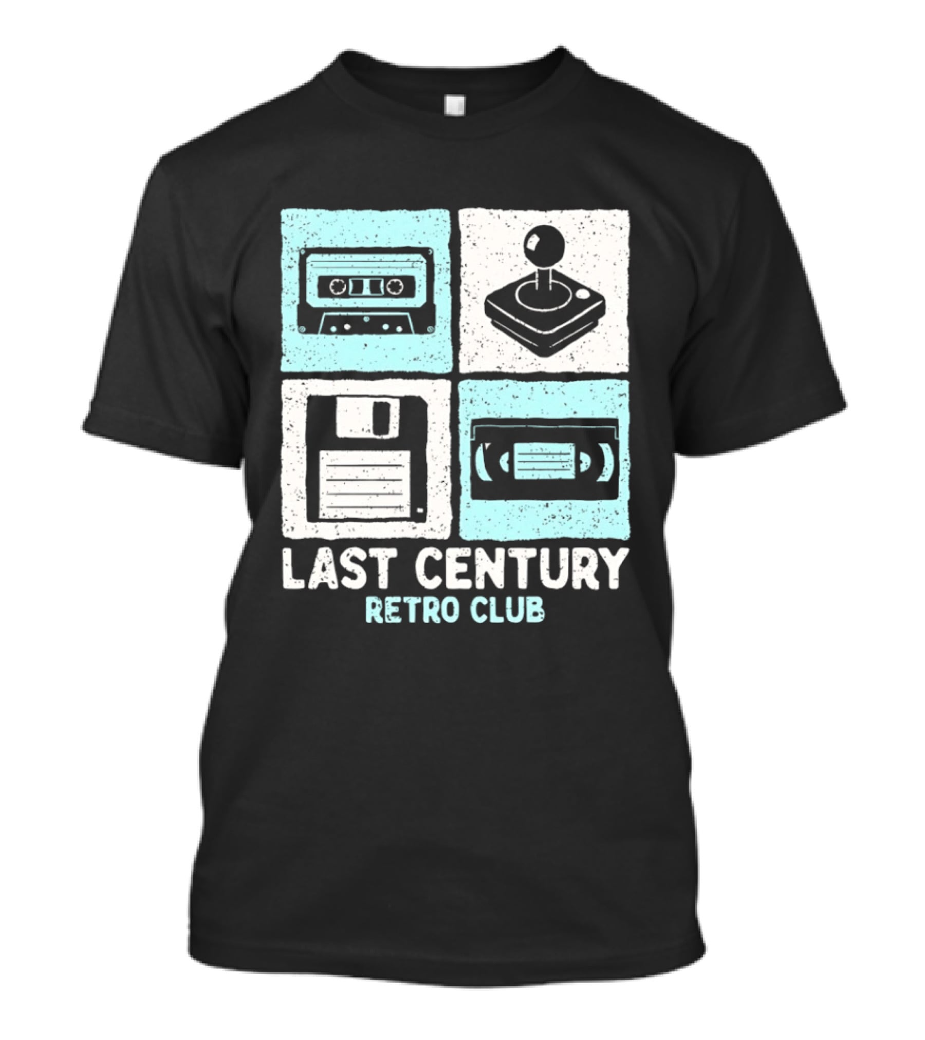 Last Century Retro Club Cassette Tape Joystick Floppy Disk Video Tape T-Shirt