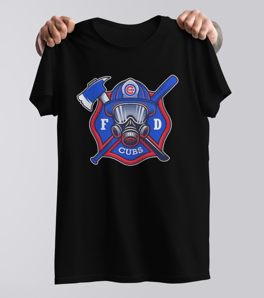 Chicago Cubs Fire Department FD Northside Baseball Axe And Mask T-Shirt