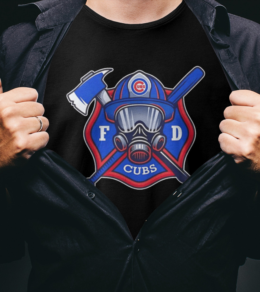 Chicago Cubs Fire Department FD Northside Baseball Axe And Mask T-Shirt