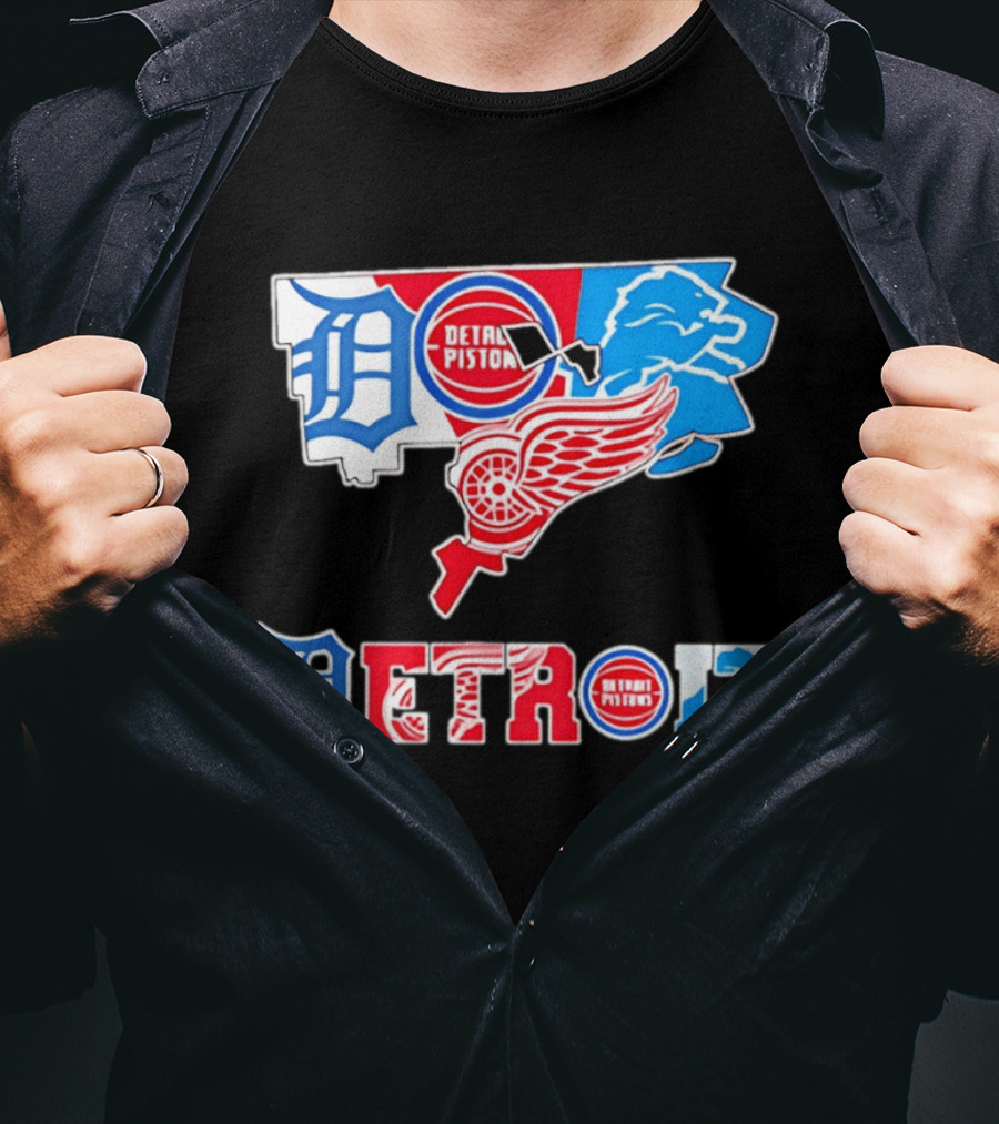 Detroit Pistons Lions Red Wings Tigers State Michigan T-Shirt