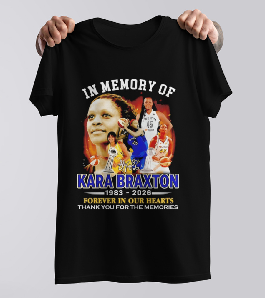 In Memory Of Kara Braxton 1983 2026 Forever In Our Hearts Thank You For The Memories Basketball T-Shirt