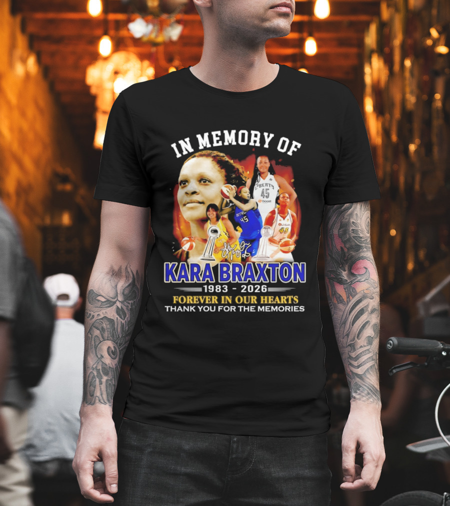 In Memory Of Kara Braxton 1983 2026 Forever In Our Hearts Thank You For The Memories Basketball T-Shirt