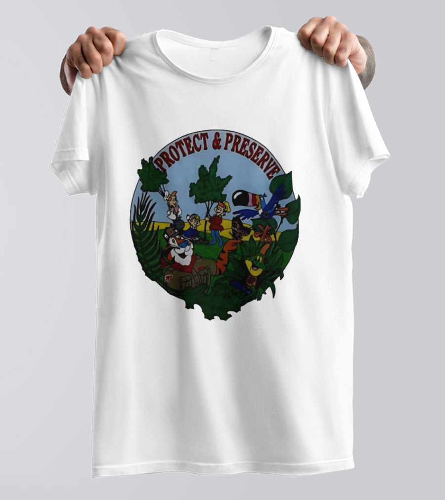 1993 Kelloggs Tony The Tiger Protect Preserve Environmentalist Kids Nature T-Shirt