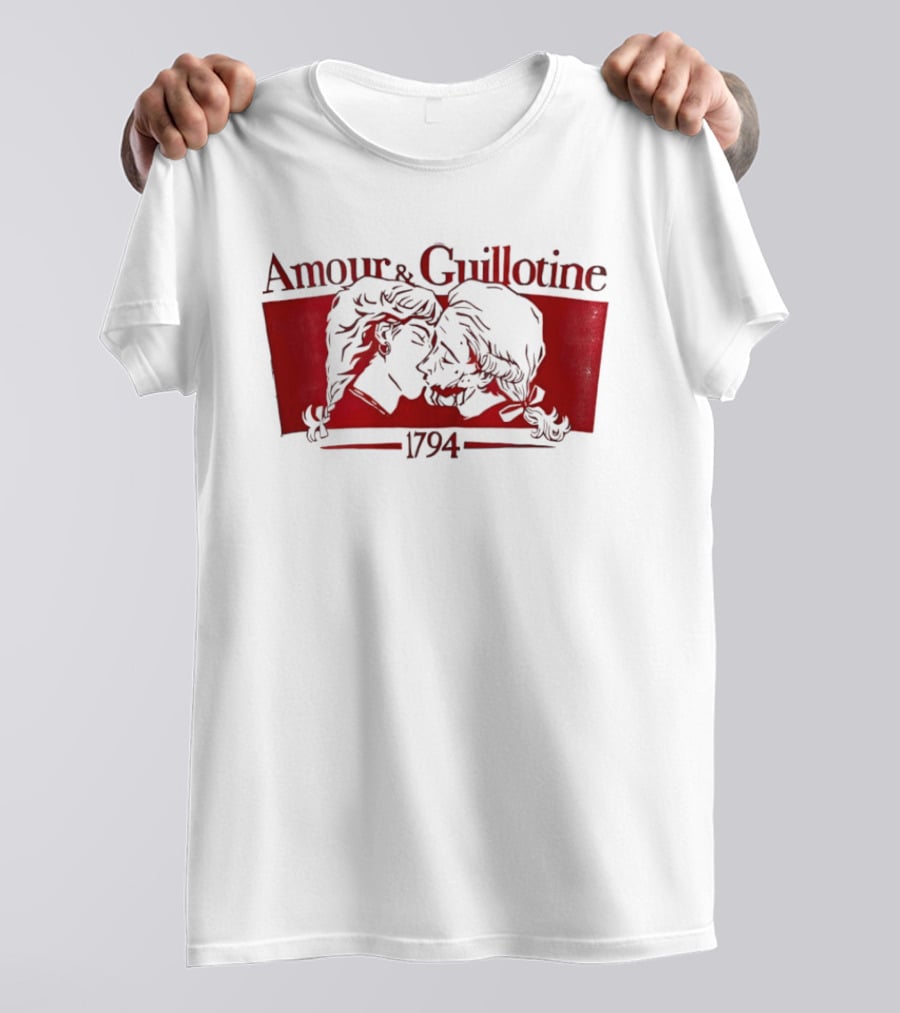 Amour And Guillotine 1794 Romantic Revolution Embrace T-Shirt