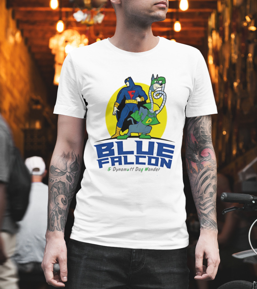 Blue Falcon Dynomutt Dog Wonder Hero Duo Oval T-Shirt