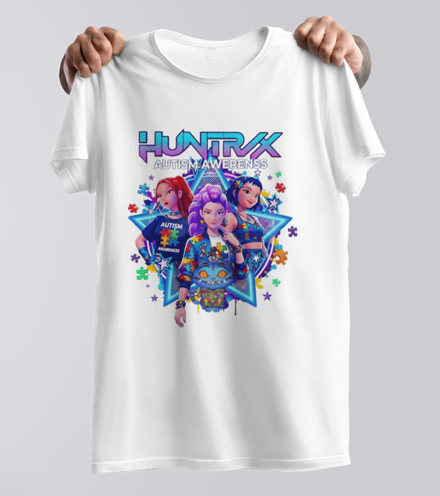Huntrix Autism Awareness Demon Hunter K Pop Puzzle Star 2026 T-Shirt
