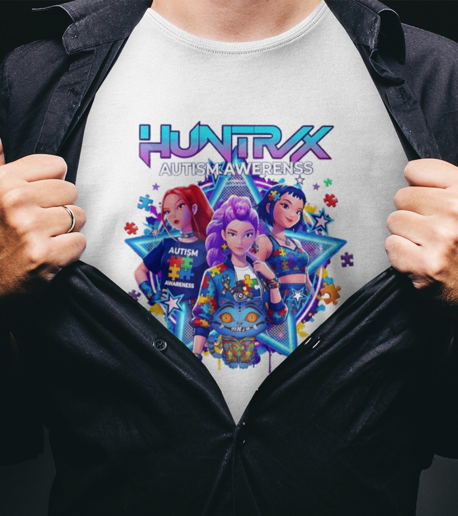 Huntrix Autism Awareness Demon Hunter K Pop Puzzle Star 2026 T-Shirt