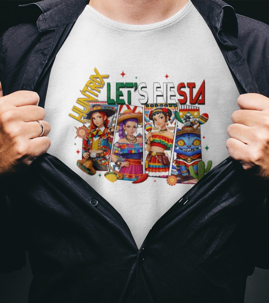 Huntrix Let's Fiesta K Pop Demon Hunter Characters T-Shirt