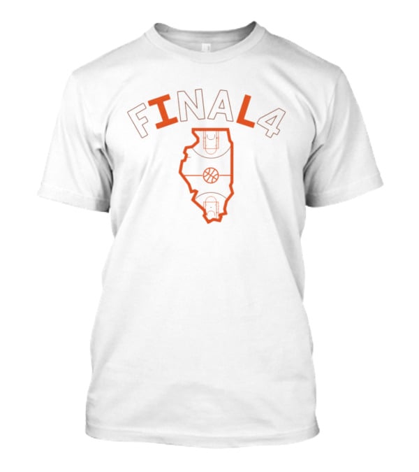Illinois Final Four Basketball Map T-Shirt