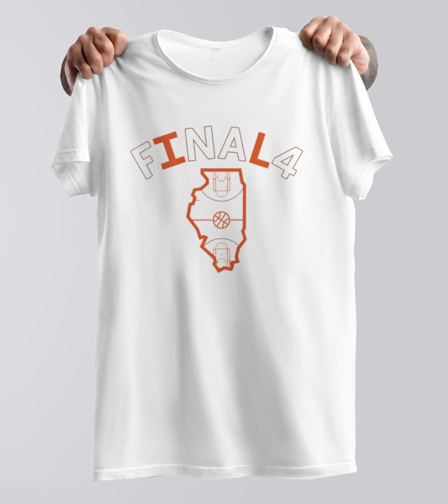 Illinois Final Four Basketball Map T-Shirt