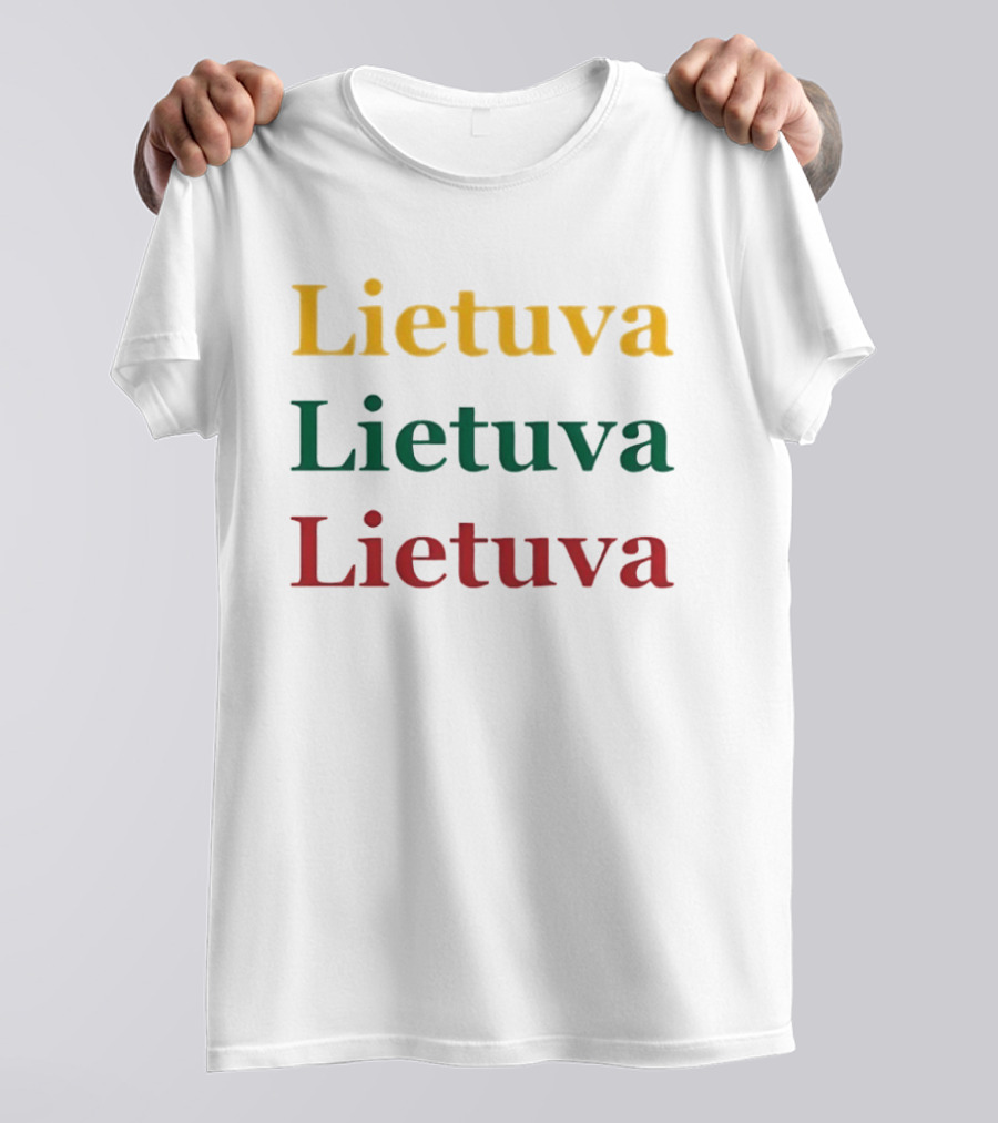 Lietuva Tricolor Text Bold Lithuania T-Shirt