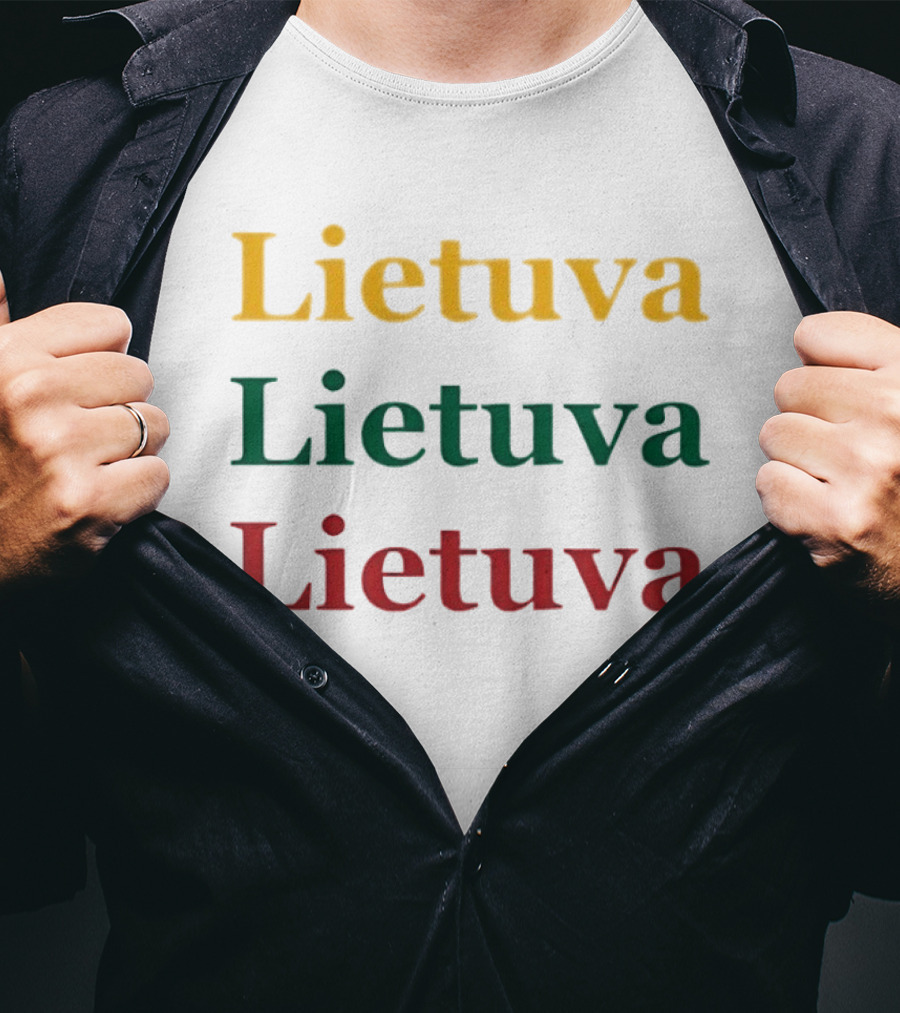 Lietuva Tricolor Text Bold Lithuania T-Shirt