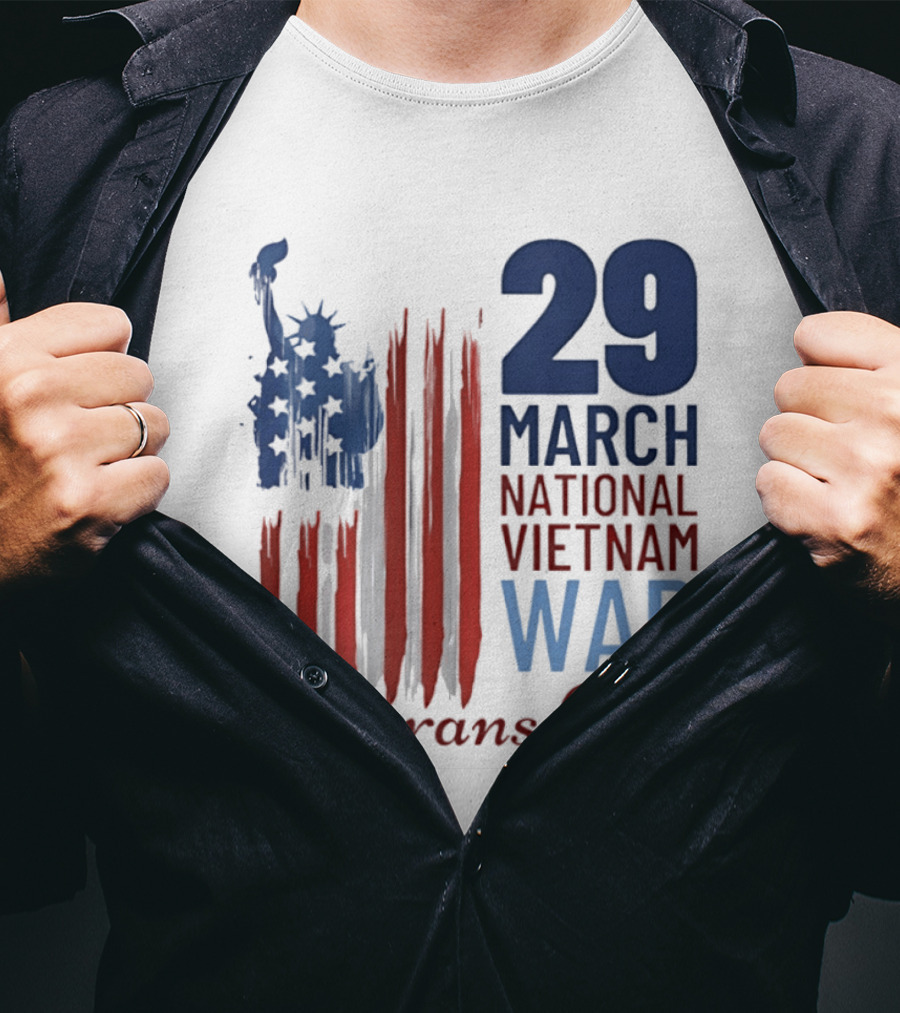 March 29 Honor National Vietnam War Veterans Day Patriotic Flag Recognize Heroes T-Shirt