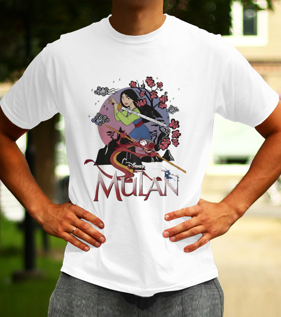 Disney Mulan Mushu Cherry Blossom Scene T-Shirt