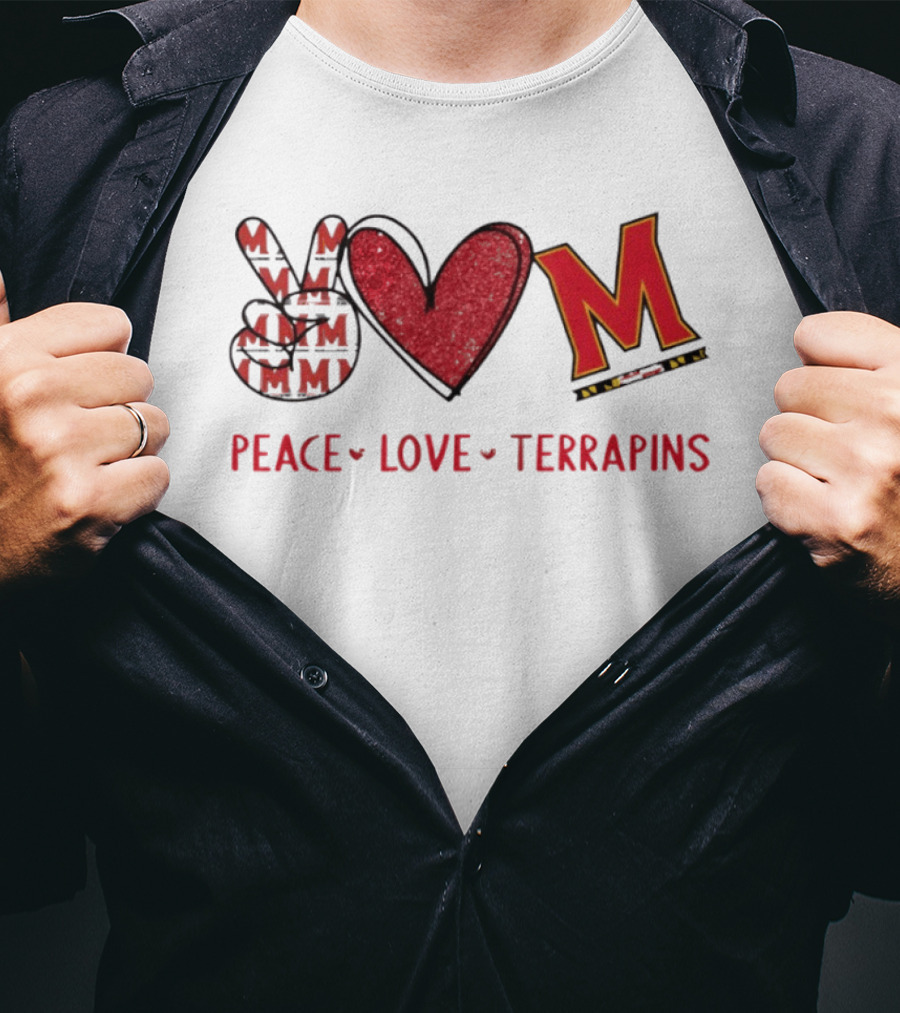 Peace Love Maryland Terrapins M 2026 T-Shirt