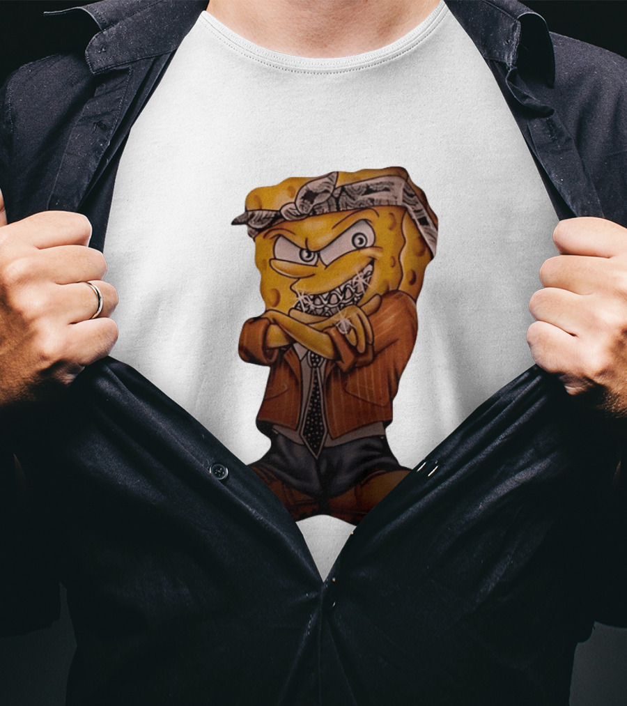 SquarePants Registered Flex Offender Gangster With Bandana And Bling T-Shirt