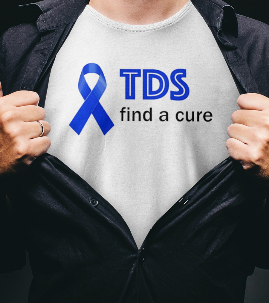 TDS Find A Cure Blue Ribbon Awareness T-Shirt