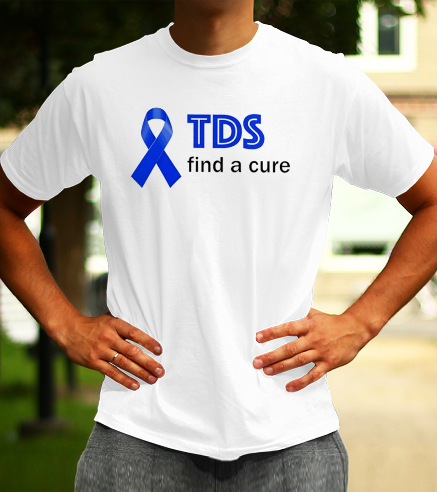 TDS Find A Cure Blue Ribbon Awareness T-Shirt