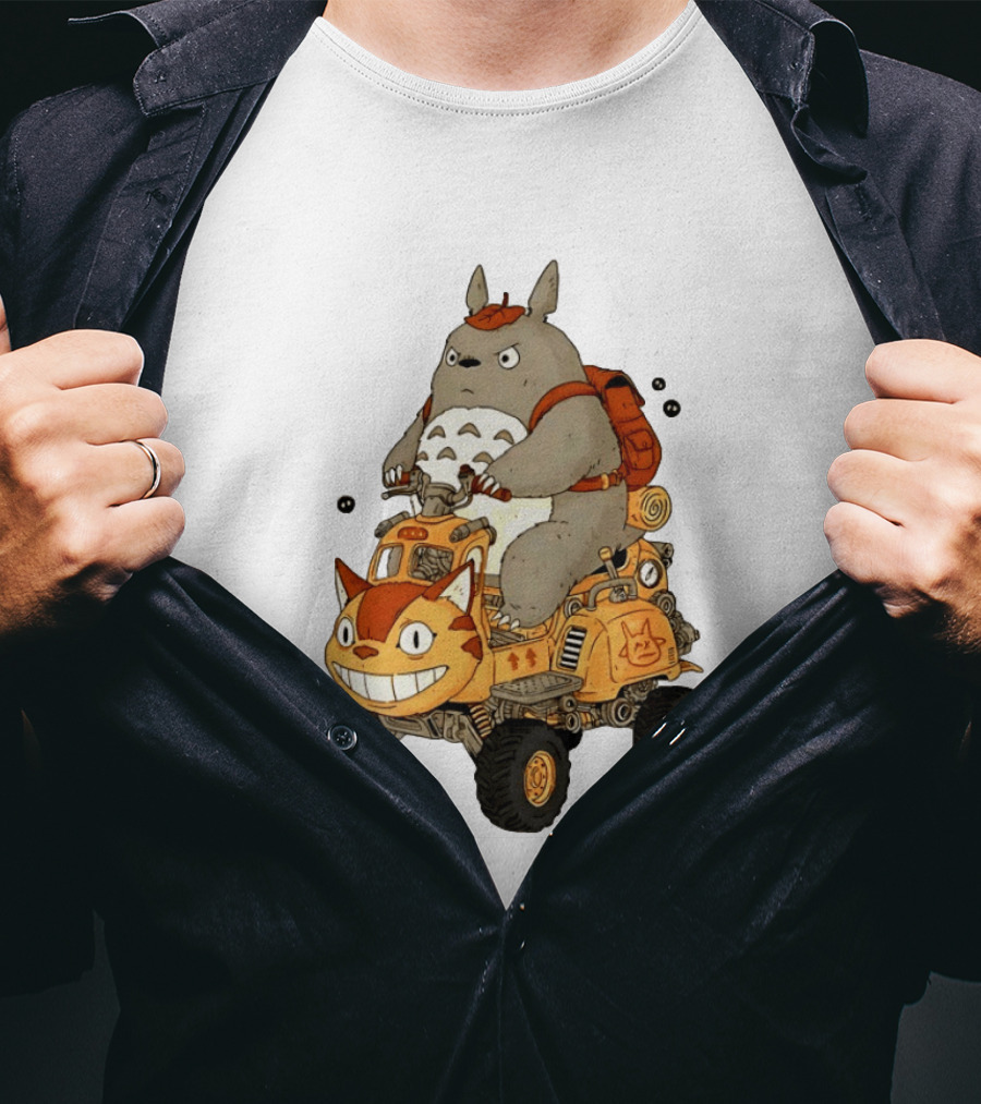 Totoro Catbus Forest Spirit Off Road Adventure T-Shirt