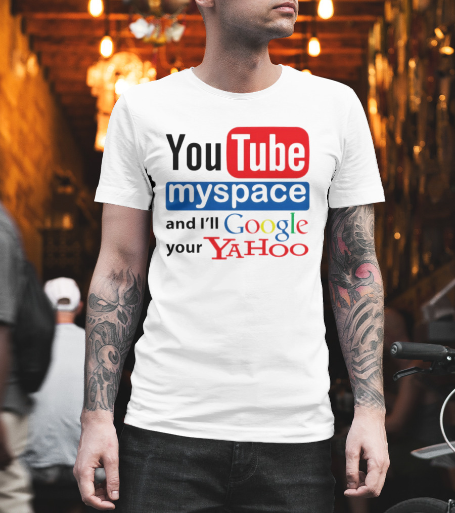 YouTube Myspace Google Yahoo Internet Humor Retro Tech T-Shirt