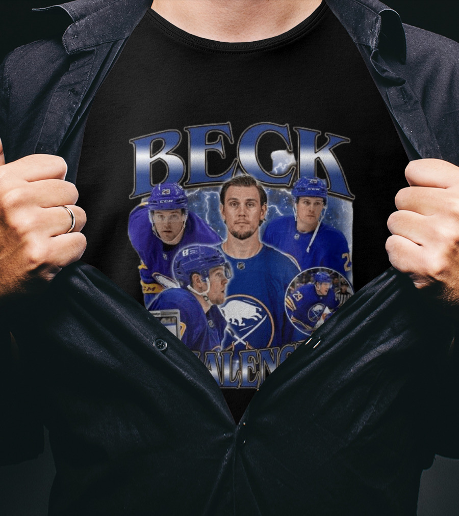 Beck Malenstyn Blue 29 Hockey Celebration T-Shirt
