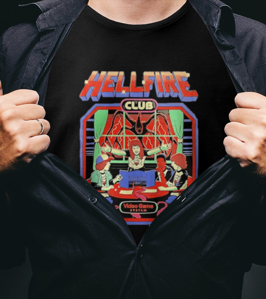 Hellfire Club Video Game System Stranger Things Steven Rhodes T-Shirt