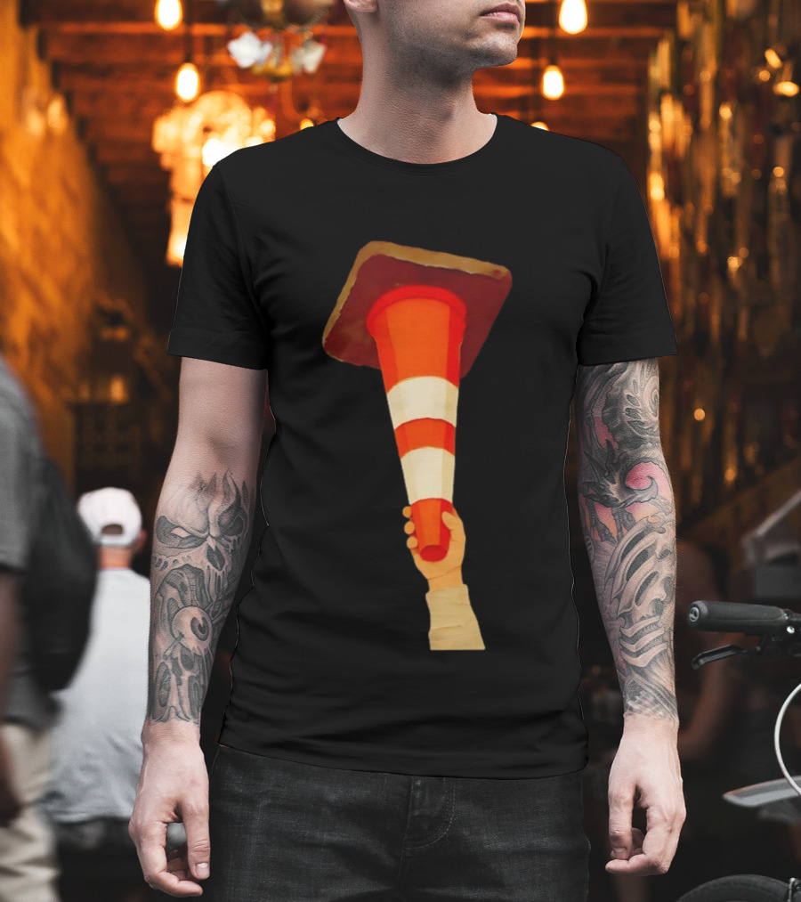 Hoist The Cone Traffic Symbol Celebration T-Shirt
