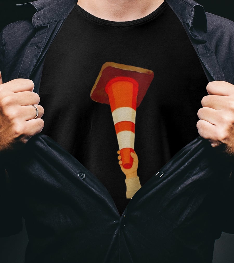 Hoist The Cone Traffic Symbol Celebration T-Shirt