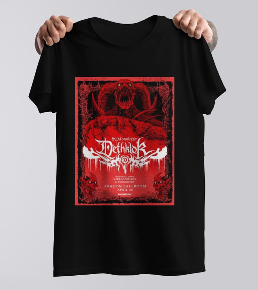 Metalocalypse Dethklok With Nekrogoblikon And Bongripper At Aragon Ballroom April 26 Live Nation T-Shirt
