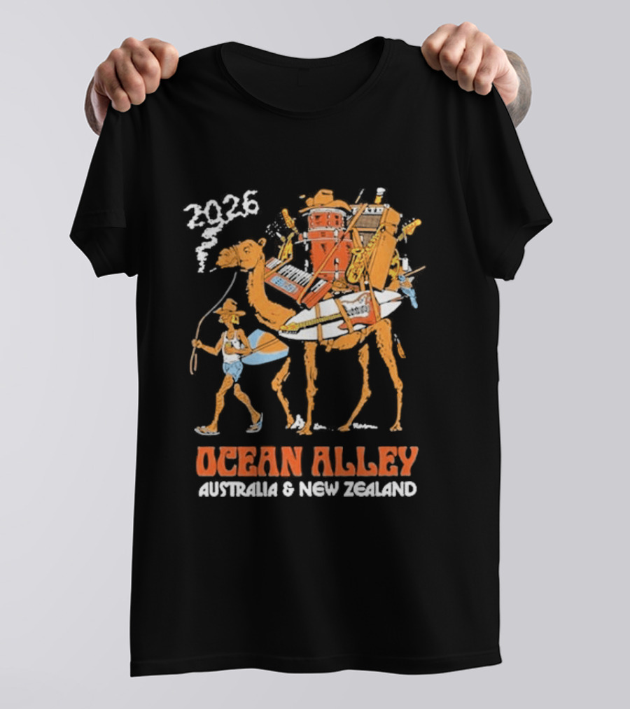 2026 Ocean Alley Australia New Zealand Camel Tour T-Shirt