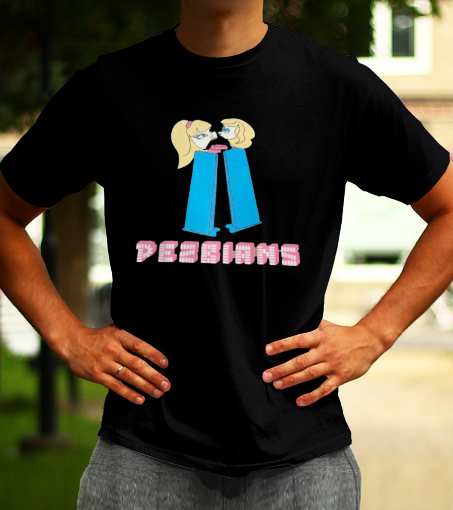Pesbians Blonde Couple Kissing Meme Pez Dispenser T-Shirt