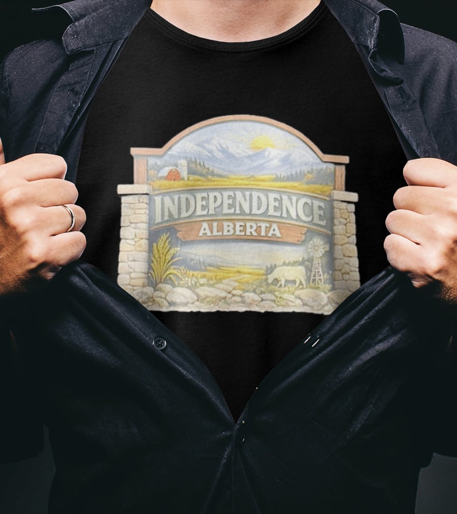 Independence Alberta Rural Landscape Sign Farm Scene T-Shirt