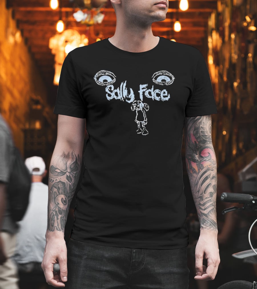 Sally Face Eyes Blue Sketch T-Shirt