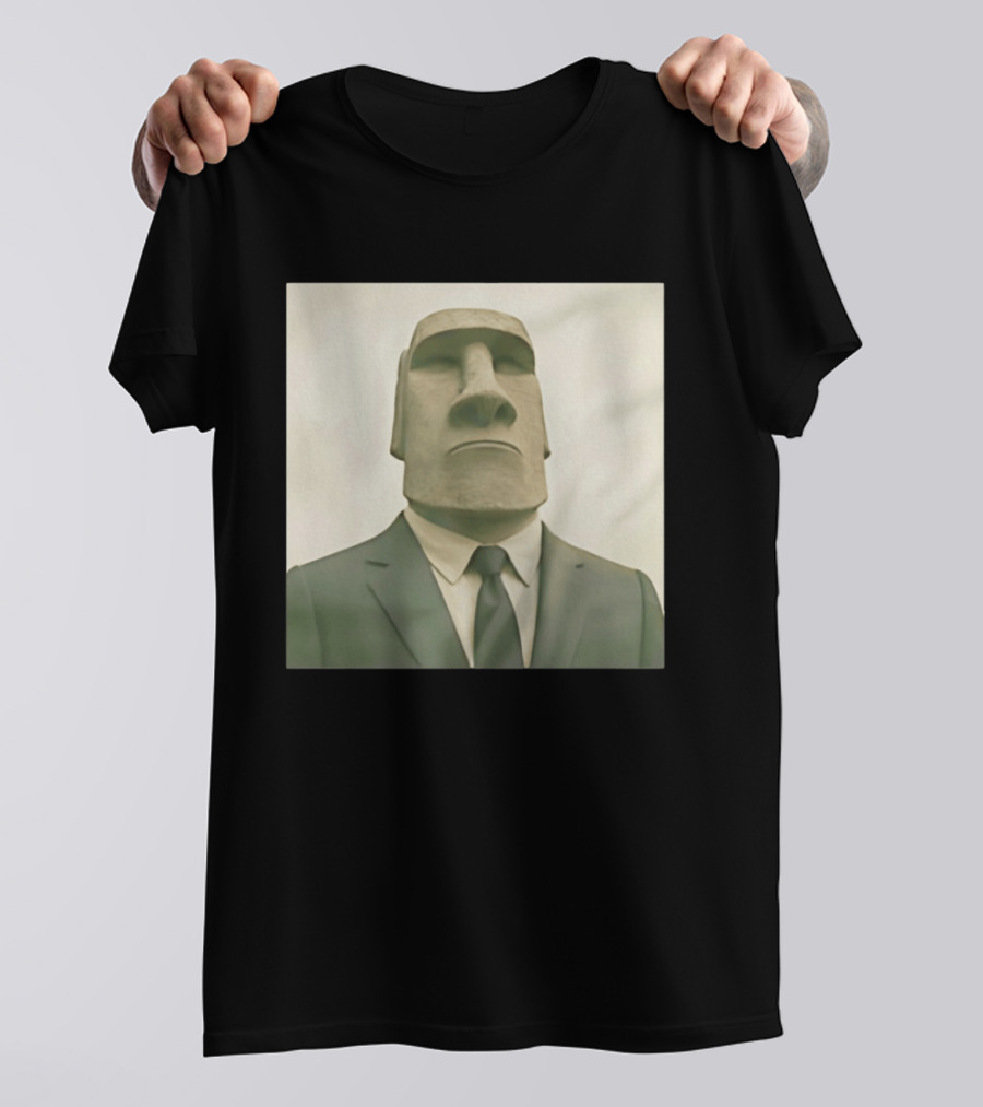 Moai Statue Wearing Business Suit T-Shirt