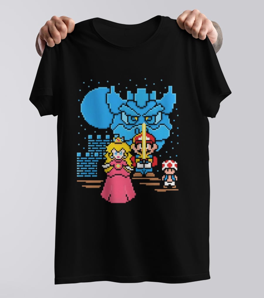 Super Mario Bros Star Wars Crossover With The Brothers Hildebrandt Pixel T-Shirt
