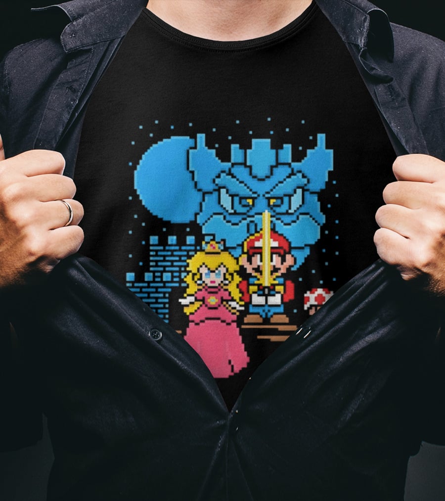 Super Mario Bros Star Wars Crossover With The Brothers Hildebrandt Pixel T-Shirt