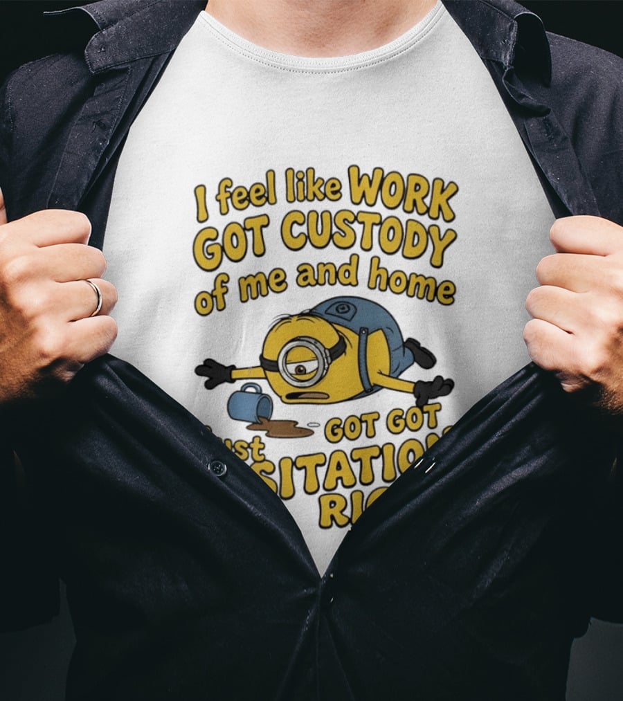 Minion I Feel Like Work Got Custody Of Me And Home Got Just Visitation Rights T-Shirt