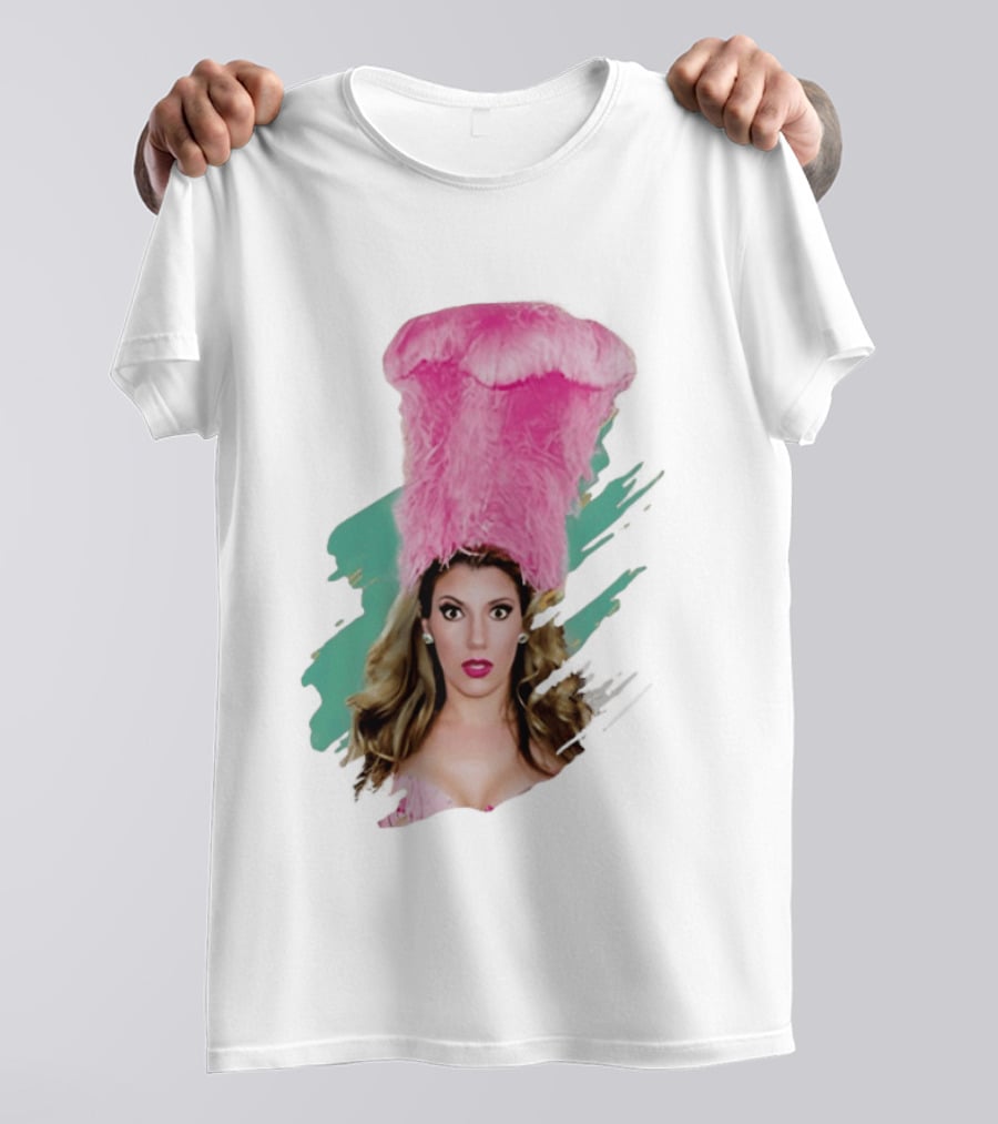 Maren Wade Showgirl Confessions Pink Feather Headdress T-Shirt