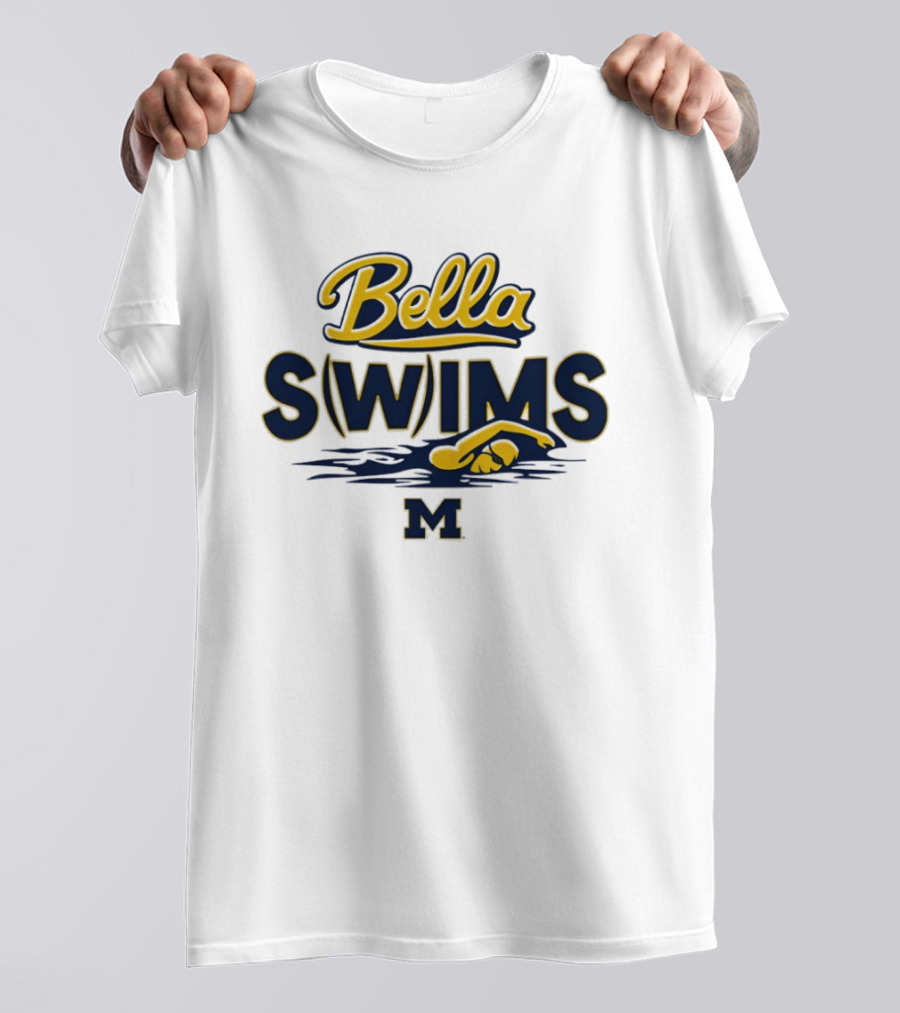 Bella Swims Michigan Wolverines M University Swimming T-Shirt