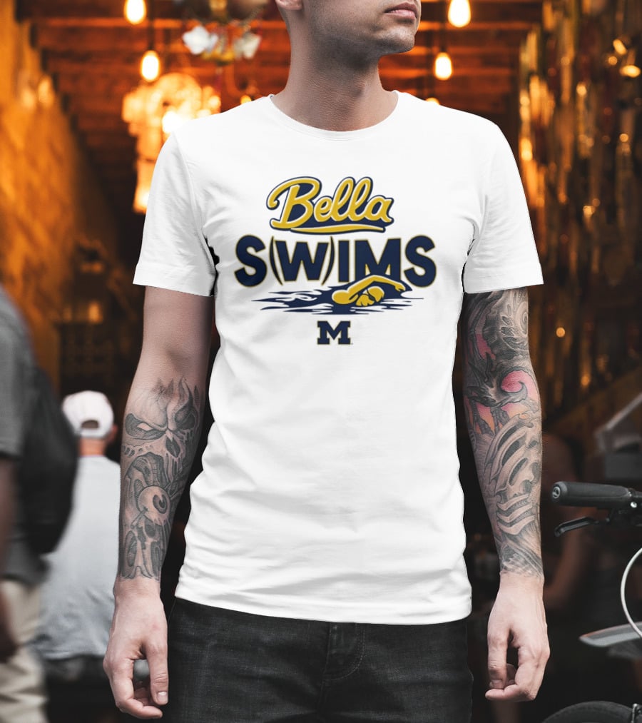 Bella Swims Michigan Wolverines M University Swimming T-Shirt