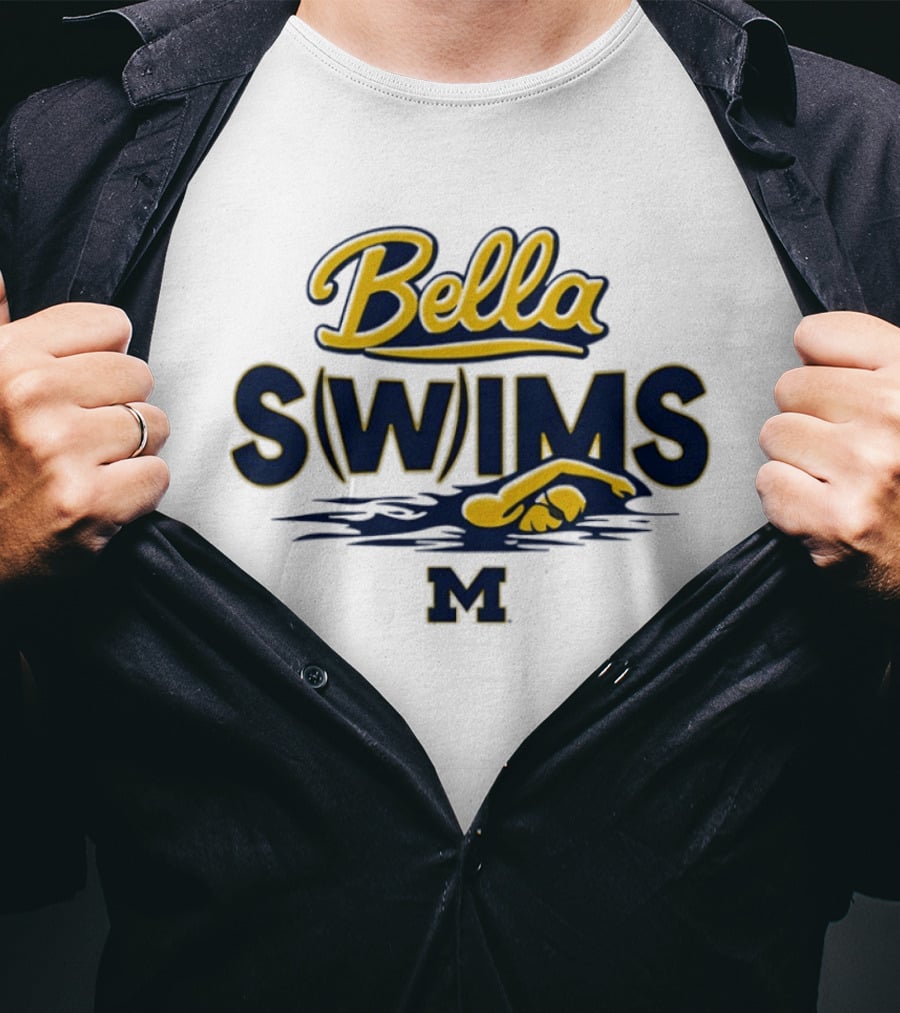 Bella Swims Michigan Wolverines M University Swimming T-Shirt