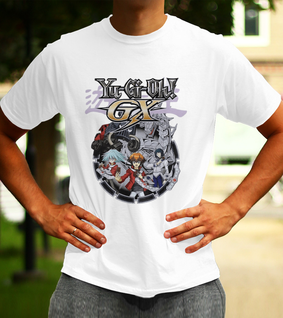 Yu Gi Oh GX Anime Characters With Duel Disk And Monsters T-Shirt
