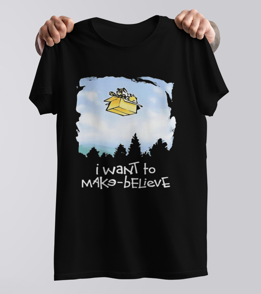 I Want To Mako Believe Calvin And Hobbes Inspired Flying Box Adventure T-Shirt
