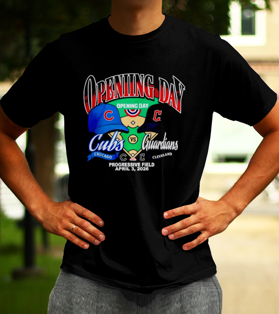 Chicago Cubs Vs Cleveland Guardians Opening Day April 1 2026 Progressive Field T-Shirt